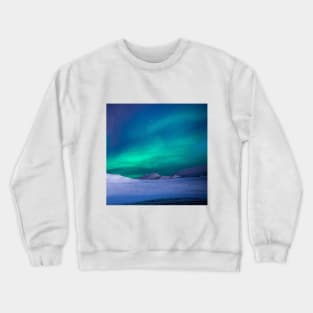 SCENERY 64 - Green Aurora Borealis Blue Night Sky Winter Crewneck Sweatshirt